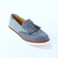 Derby's En Mocassins|Schoenen<Blancheporte Slippers met franjes blauw