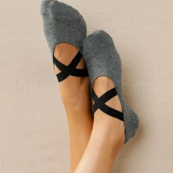 Panty’s, Kniekousen En Sokken<Blancheporte Slipvrije ballerinasokken voor yoga - set van 2 paar chiné antracietgrijs