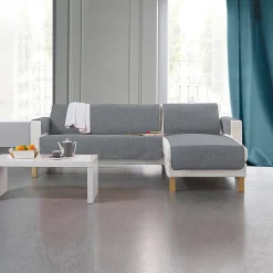 Zeildoekstof<Blancheporte Slipvrije salonbescherming, faux-uni collectie grijs