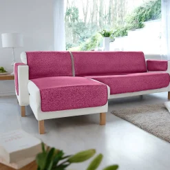Zeildoekstof<Blancheporte Slipvrije salonbescherming, faux-uni collectie pruim