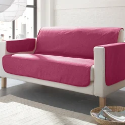 Zeildoekstof<Blancheporte Slipvrije salonbescherming, faux-uni collectie pruim