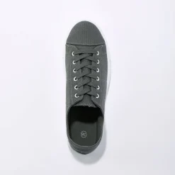 Baskets En Sneakers|Schoenen<Blancheporte Sneakers in canvas met veters en doorloopzool in platformstijl antraciet