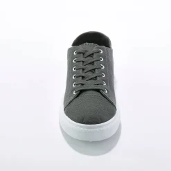 Baskets En Sneakers|Schoenen<Blancheporte Sneakers in canvas met veters en doorloopzool in platformstijl antraciet