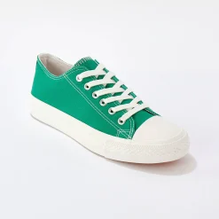 Baskets En Sneakers|Schoenen<Blancheporte Sneakers in canvas, met veters groen