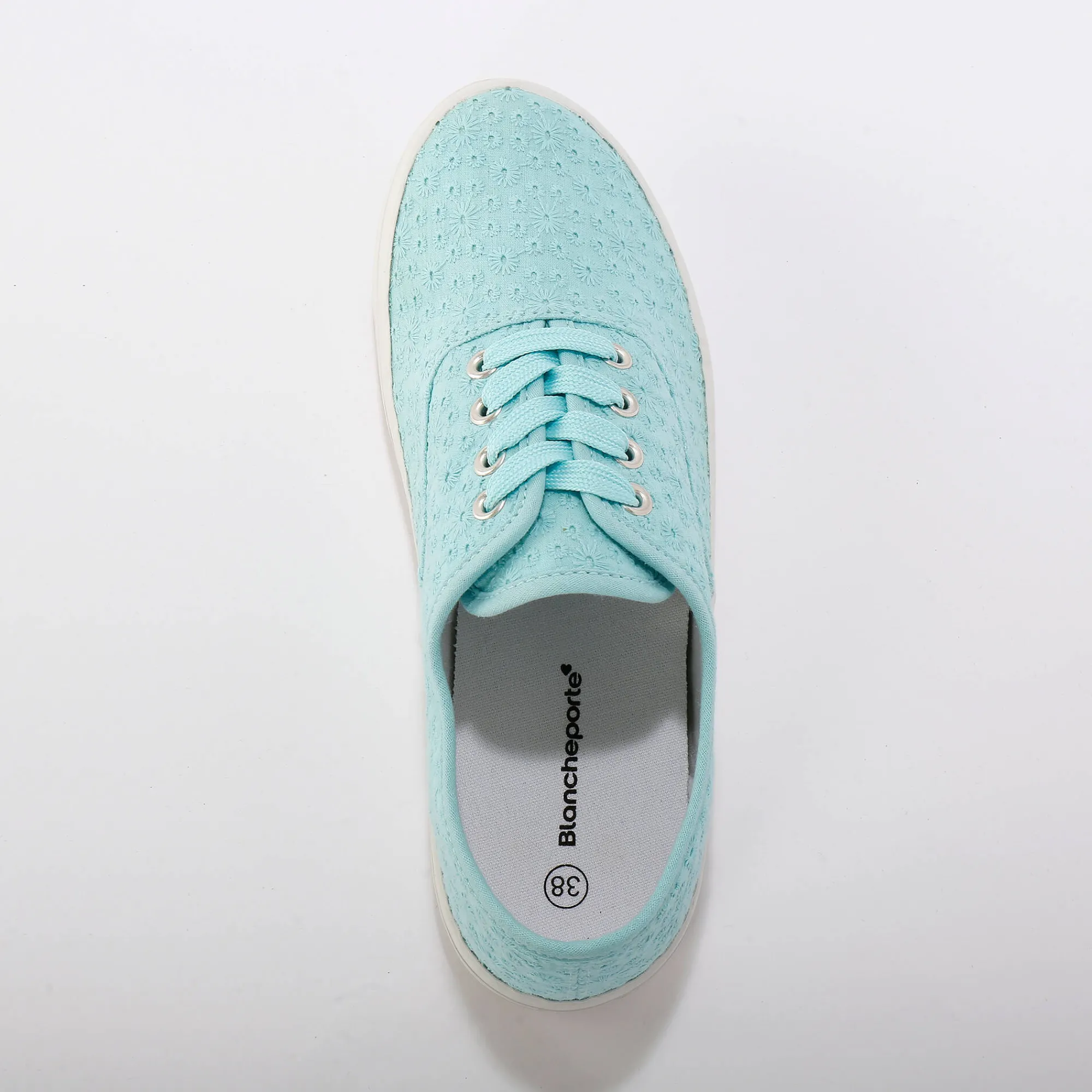 Baskets En Sneakers|Schoenen<Blancheporte Sneakers in geborduurd canvas blauw