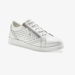Baskets En Sneakers|Schoenen<Blancheporte Sneakers in geperforeerd leer met rits wit