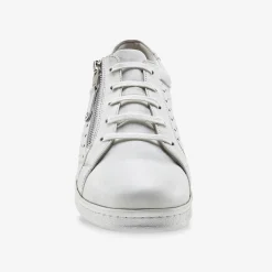Baskets En Sneakers|Schoenen<Blancheporte Sneakers in geperforeerd leer met rits wit