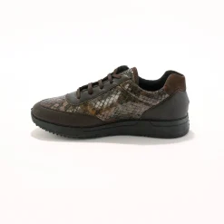 Baskets En Sneakers|Schoenen<Blancheporte Sneakers in stretchstof met vetersluiting - speciaal gevoelige voeten bruin