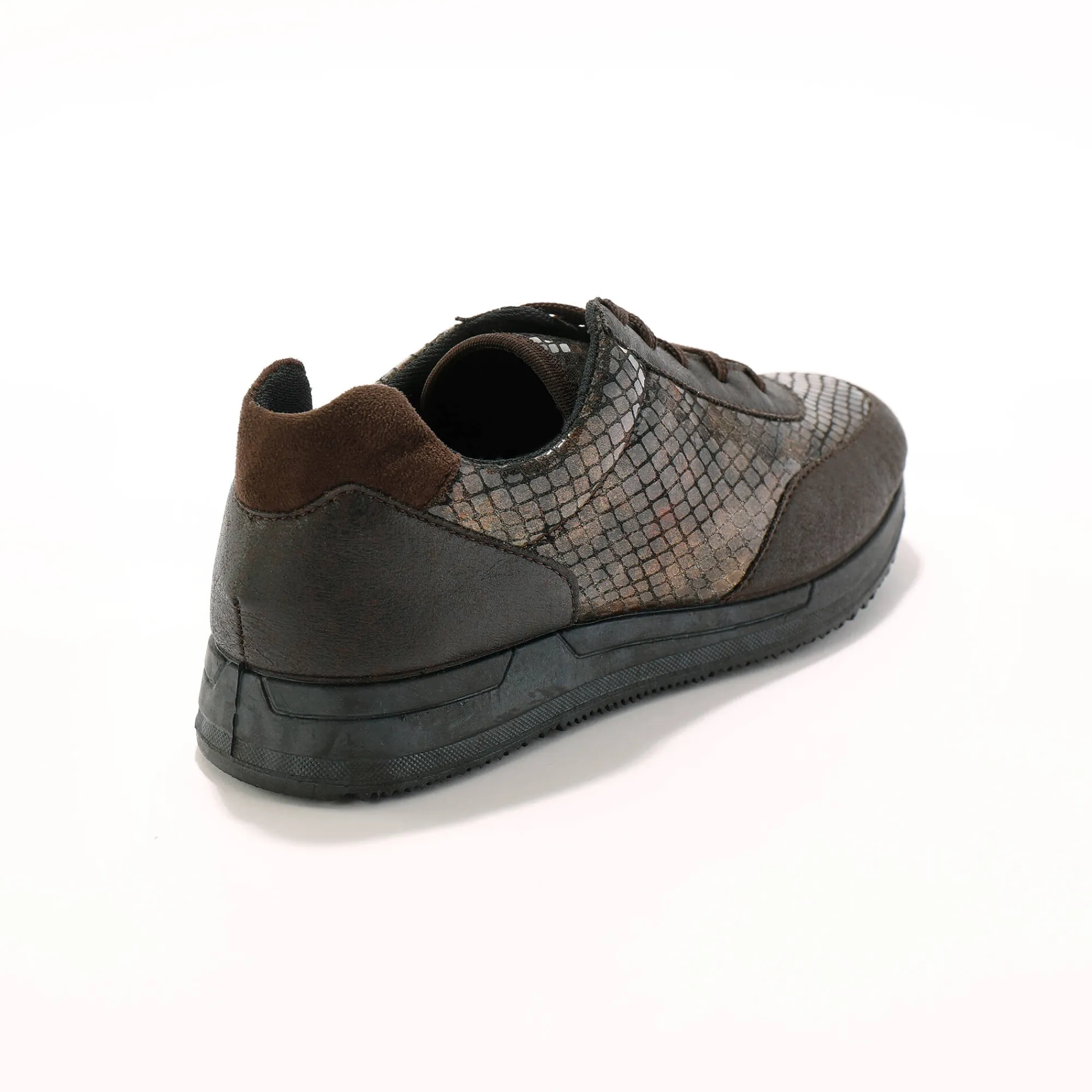 Baskets En Sneakers|Schoenen<Blancheporte Sneakers in stretchstof met vetersluiting - speciaal gevoelige voeten bruin