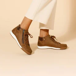 Baskets En Sneakers|Schoenen<Blancheporte Sneakers met hoge schacht bruin