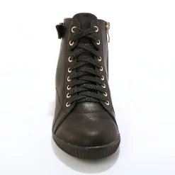Baskets En Sneakers|Schoenen<Blancheporte Sneakers met hoge schacht, rits en goudkleurige gesp zwart