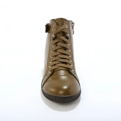 Baskets En Sneakers|Schoenen<Blancheporte Sneakers met hoge schacht, rits en goudkleurige gesp kaki