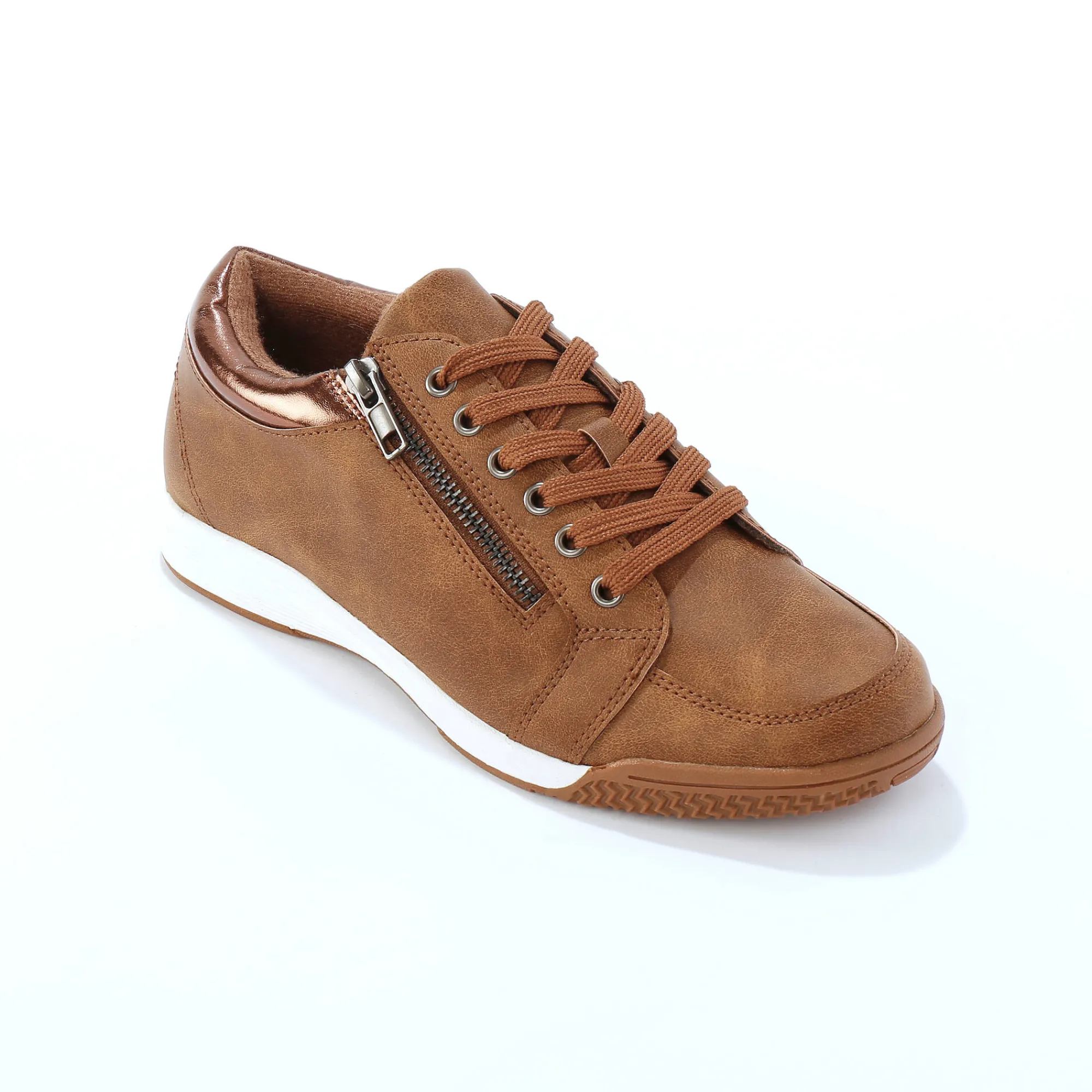 Baskets En Sneakers|Schoenen<Blancheporte Sneakers met lage schacht en veters bruin