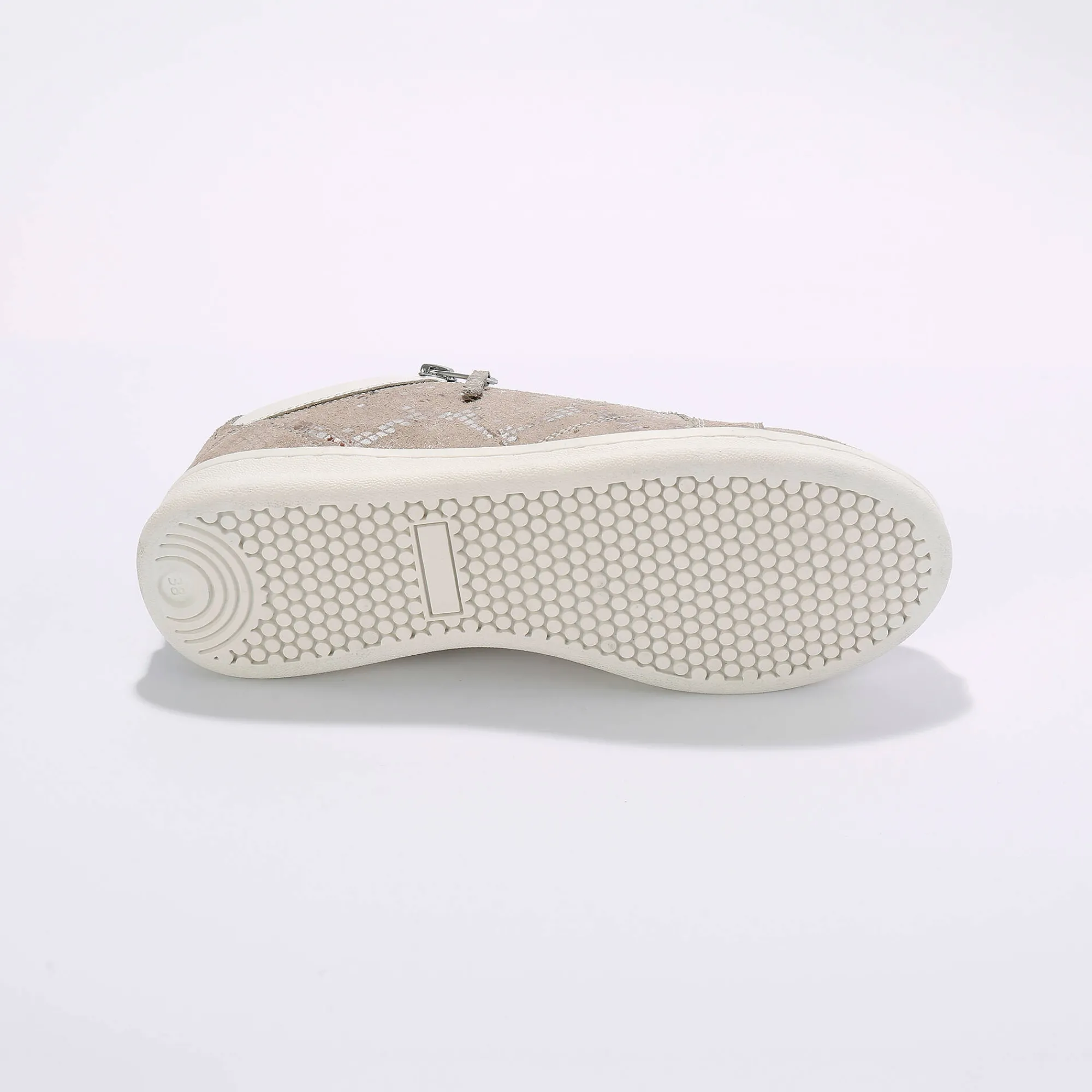 Baskets En Sneakers|Schoenen<Blancheporte Sneakers met rits, in geperforeerd leer GLANZEND BEIGE