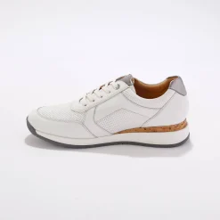 Baskets En Sneakers|Schoenen<Blancheporte Sneakers met rits, in soepel leer met zool in 2 materialen wit