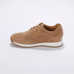 Baskets En Sneakers|Schoenen<Blancheporte Sneakers met rits, in soepel leer met zool in 2 materialen beige