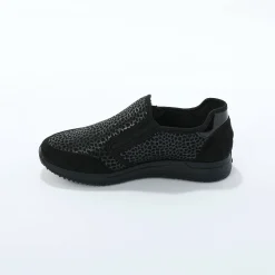 Baskets En Sneakers|Schoenen<Blancheporte Sneakers met rits voor gevoelige voeten in rekbare stof zwart