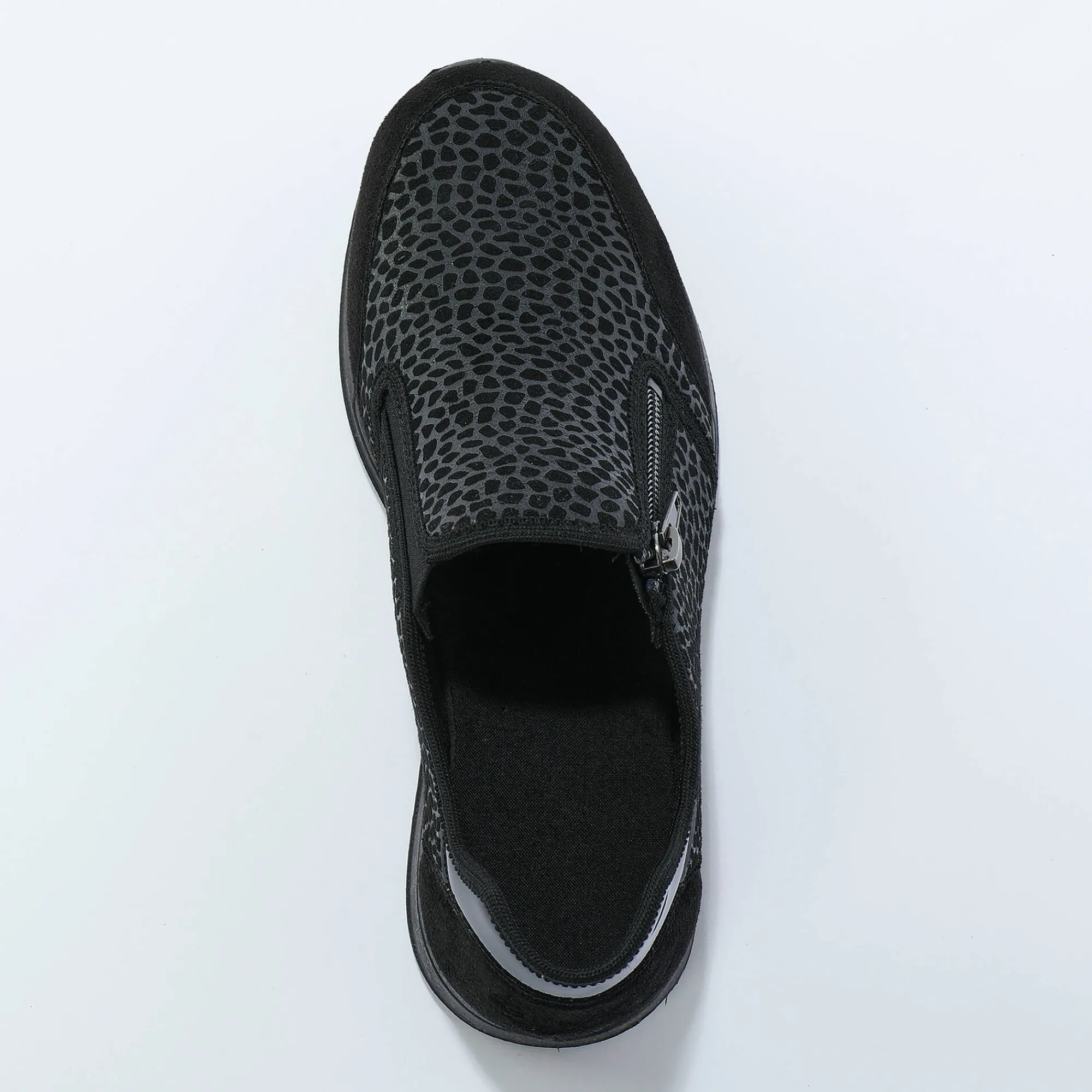 Baskets En Sneakers|Schoenen<Blancheporte Sneakers met rits voor gevoelige voeten in rekbare stof zwart