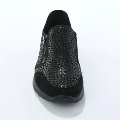 Baskets En Sneakers|Schoenen<Blancheporte Sneakers met rits voor gevoelige voeten in rekbare stof zwart
