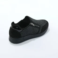 Baskets En Sneakers|Schoenen<Blancheporte Sneakers met rits voor gevoelige voeten in rekbare stof zwart