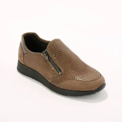 Baskets En Sneakers|Schoenen<Blancheporte Sneakers met rits voor gevoelige voeten in rekbare stof taupe