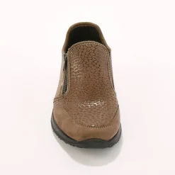 Baskets En Sneakers|Schoenen<Blancheporte Sneakers met rits voor gevoelige voeten in rekbare stof taupe
