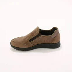 Baskets En Sneakers|Schoenen<Blancheporte Sneakers met rits voor gevoelige voeten in rekbare stof taupe