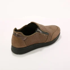 Baskets En Sneakers|Schoenen<Blancheporte Sneakers met rits voor gevoelige voeten in rekbare stof taupe