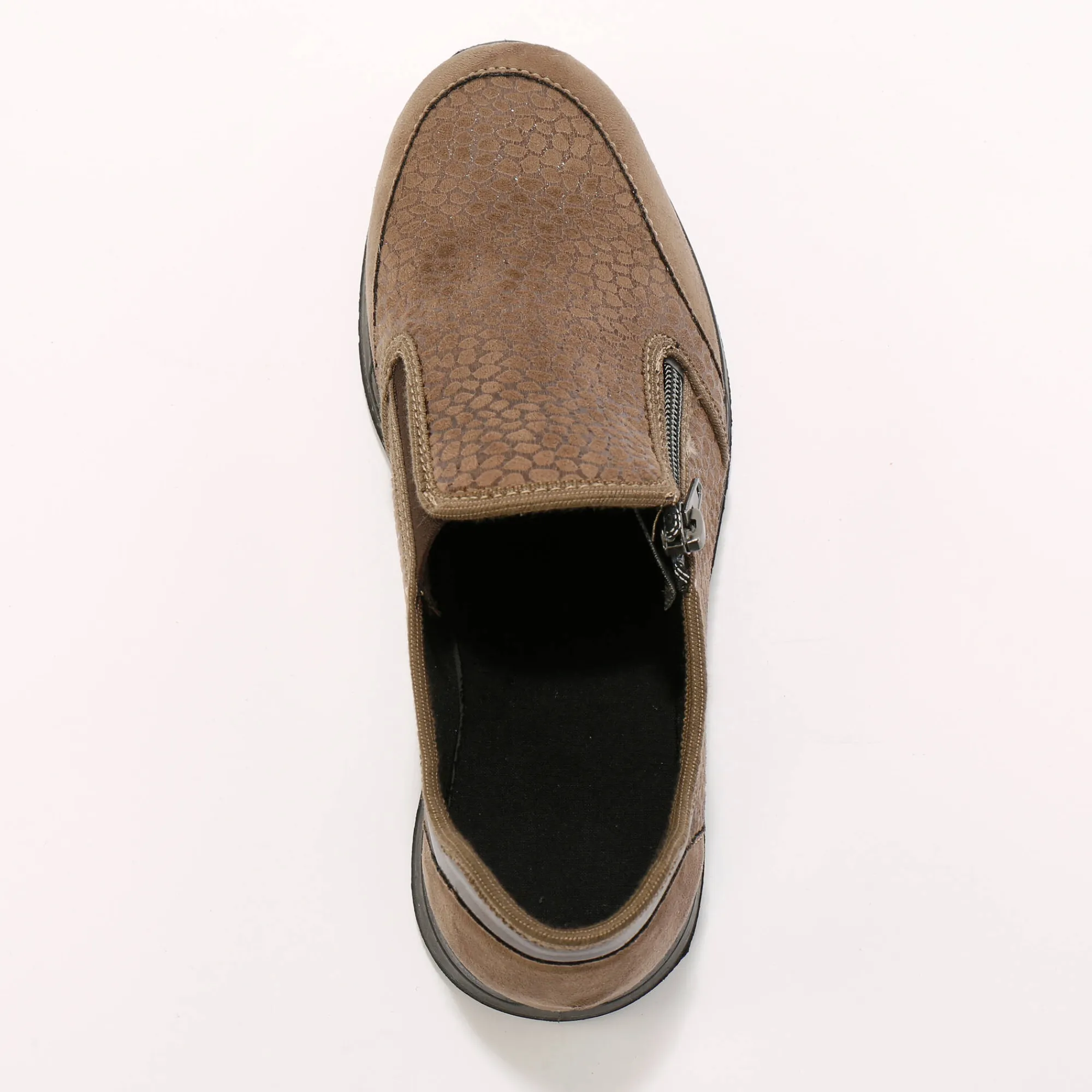 Baskets En Sneakers|Schoenen<Blancheporte Sneakers met rits voor gevoelige voeten in rekbare stof taupe