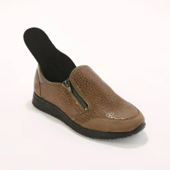 Baskets En Sneakers|Schoenen<Blancheporte Sneakers met rits voor gevoelige voeten in rekbare stof taupe