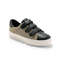 Feestelijke Schoenen|Baskets En Sneakers<Blancheporte Sneakers met scratchsluiting in 2 materialen - geruit zwart