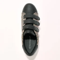 Feestelijke Schoenen|Baskets En Sneakers<Blancheporte Sneakers met scratchsluiting in 2 materialen - geruit zwart