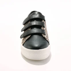 Feestelijke Schoenen|Baskets En Sneakers<Blancheporte Sneakers met scratchsluiting in 2 materialen - geruit zwart
