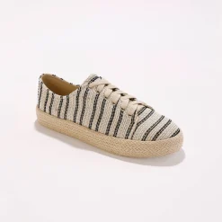 Baskets En Sneakers|Schoenen<Blancheporte Sneakers met sleehak en koordzool zwart / wit