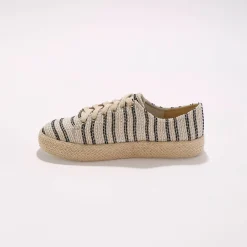 Baskets En Sneakers|Schoenen<Blancheporte Sneakers met sleehak en koordzool zwart / wit