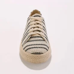Baskets En Sneakers|Schoenen<Blancheporte Sneakers met sleehak en koordzool zwart / wit