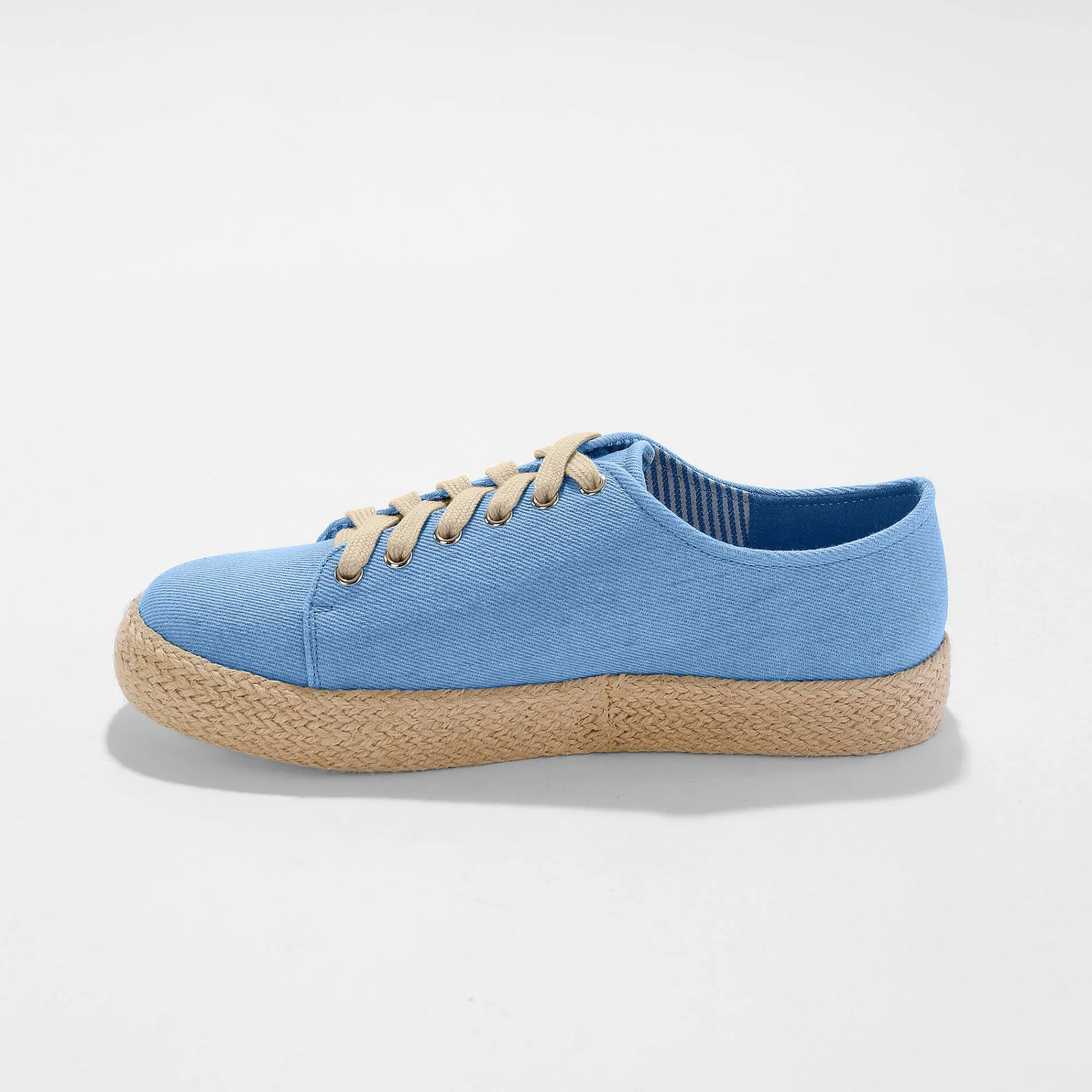 Baskets En Sneakers|Schoenen<Blancheporte Sneakers met sleehak en koordzool denim