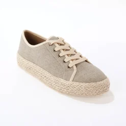 Baskets En Sneakers|Schoenen<Blancheporte Sneakers met sleehak en koordzool vlaskleur