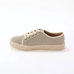 Baskets En Sneakers|Schoenen<Blancheporte Sneakers met sleehak en koordzool vlaskleur