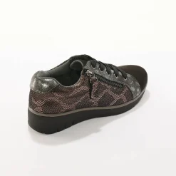Baskets En Sneakers|Schoenen<Blancheporte Sneakers met sleehak, fantasiemotief en suedine zwart