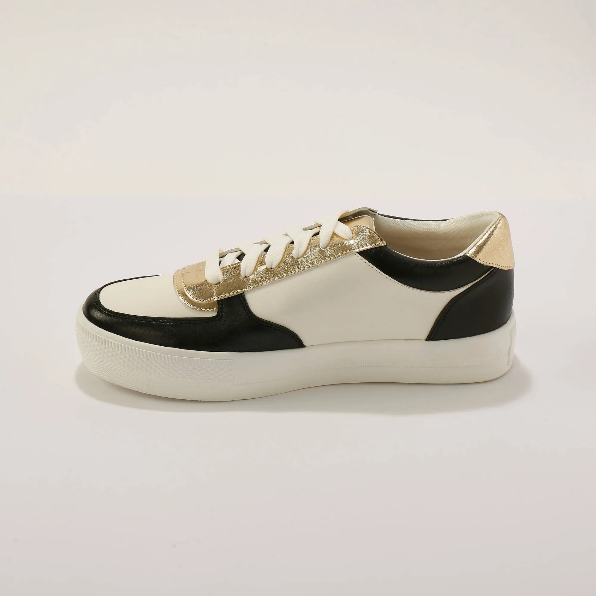 Baskets En Sneakers|Schoenen<Blancheporte Sneakers met veters zwart / goudkleurig