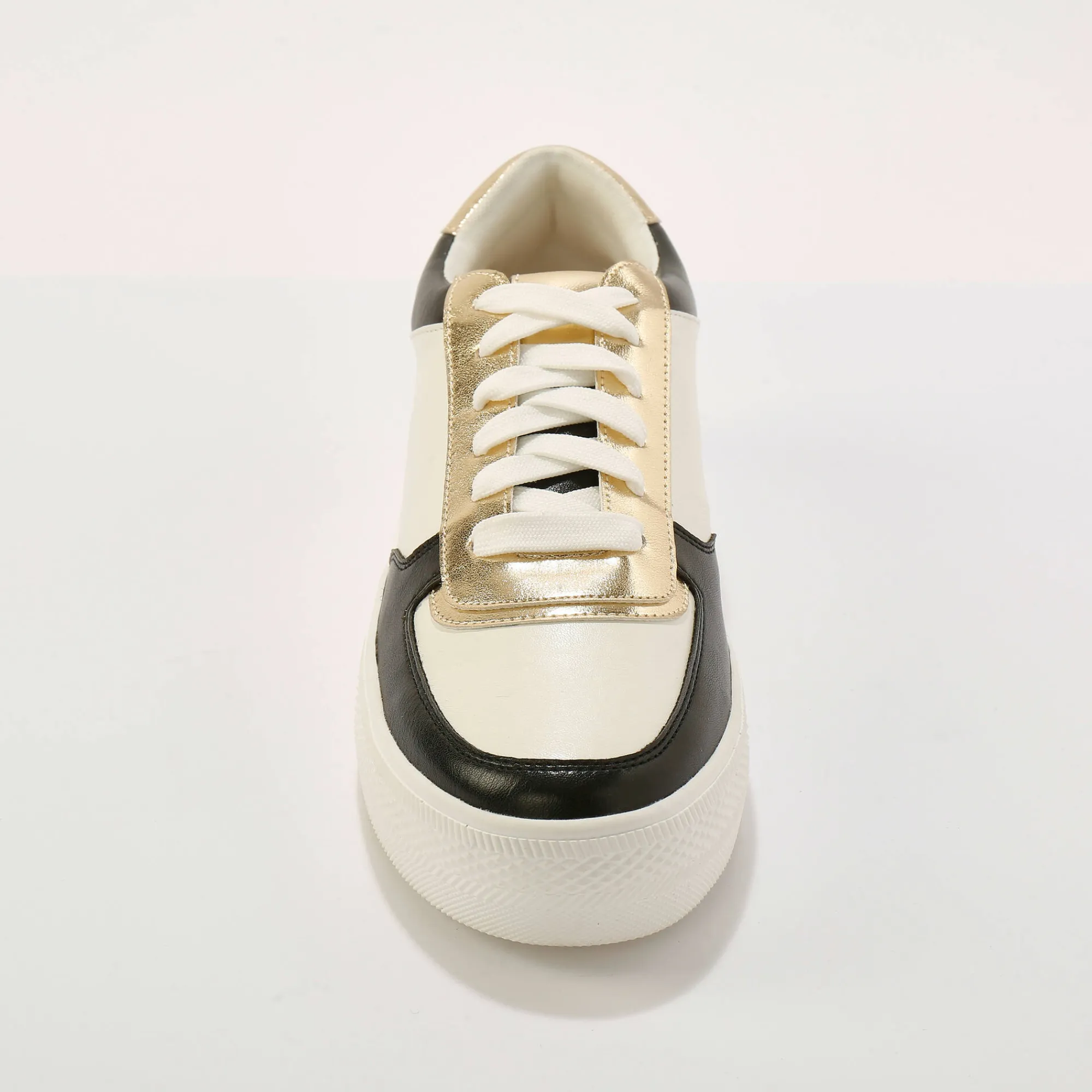 Baskets En Sneakers|Schoenen<Blancheporte Sneakers met veters zwart / goudkleurig