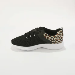 Baskets En Sneakers|Schoenen<Blancheporte Sneakers met veters en dierenhuidprint zwart