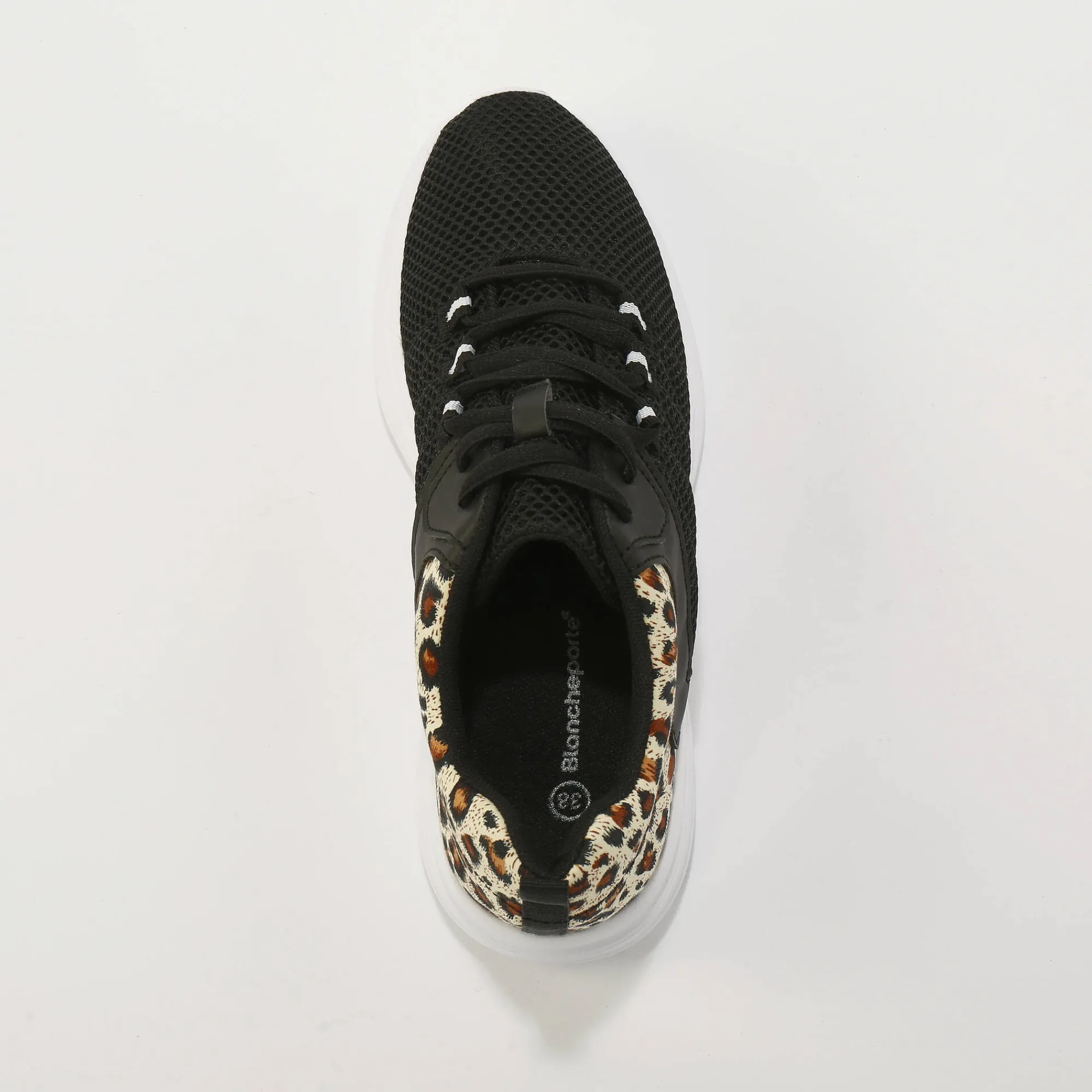 Baskets En Sneakers|Schoenen<Blancheporte Sneakers met veters en dierenhuidprint zwart