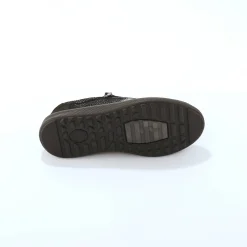 Baskets En Sneakers|Schoenen<Blancheporte Sneakers met veters en rits, in leer met rekbare pasjes zwart