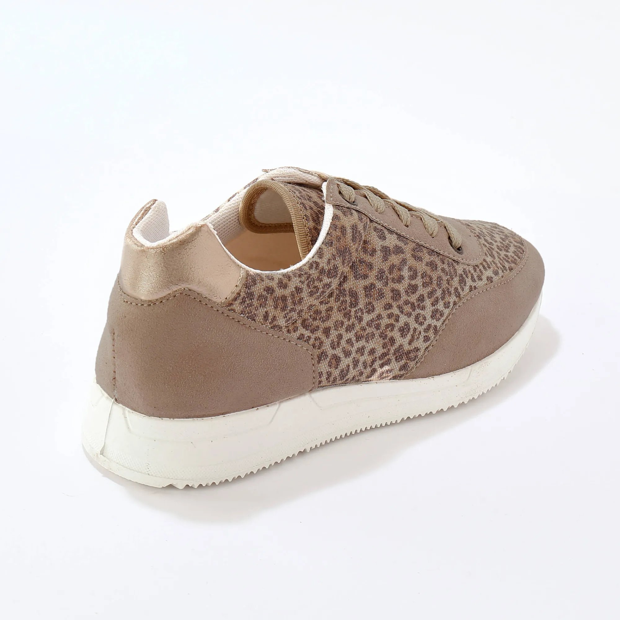 Baskets En Sneakers|Schoenen<Blancheporte Sneakers met veters, voor gevoelige voeten, rekbaar materiaal - glanzend taupe / beige