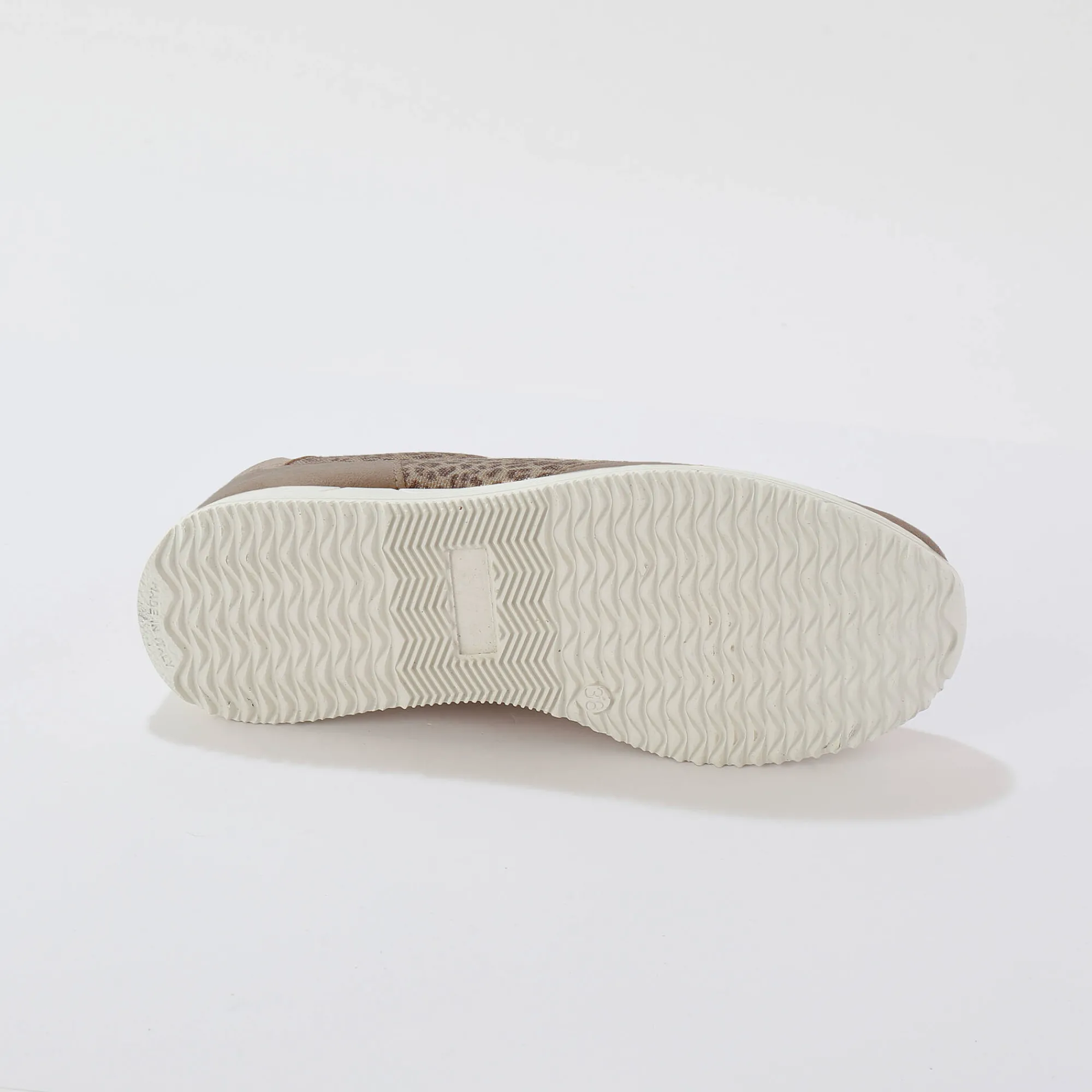 Baskets En Sneakers|Schoenen<Blancheporte Sneakers met veters, voor gevoelige voeten, rekbaar materiaal - glanzend taupe / beige