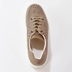 Baskets En Sneakers|Schoenen<Blancheporte Sneakers met veters, voor gevoelige voeten, rekbaar materiaal - glanzend taupe / beige