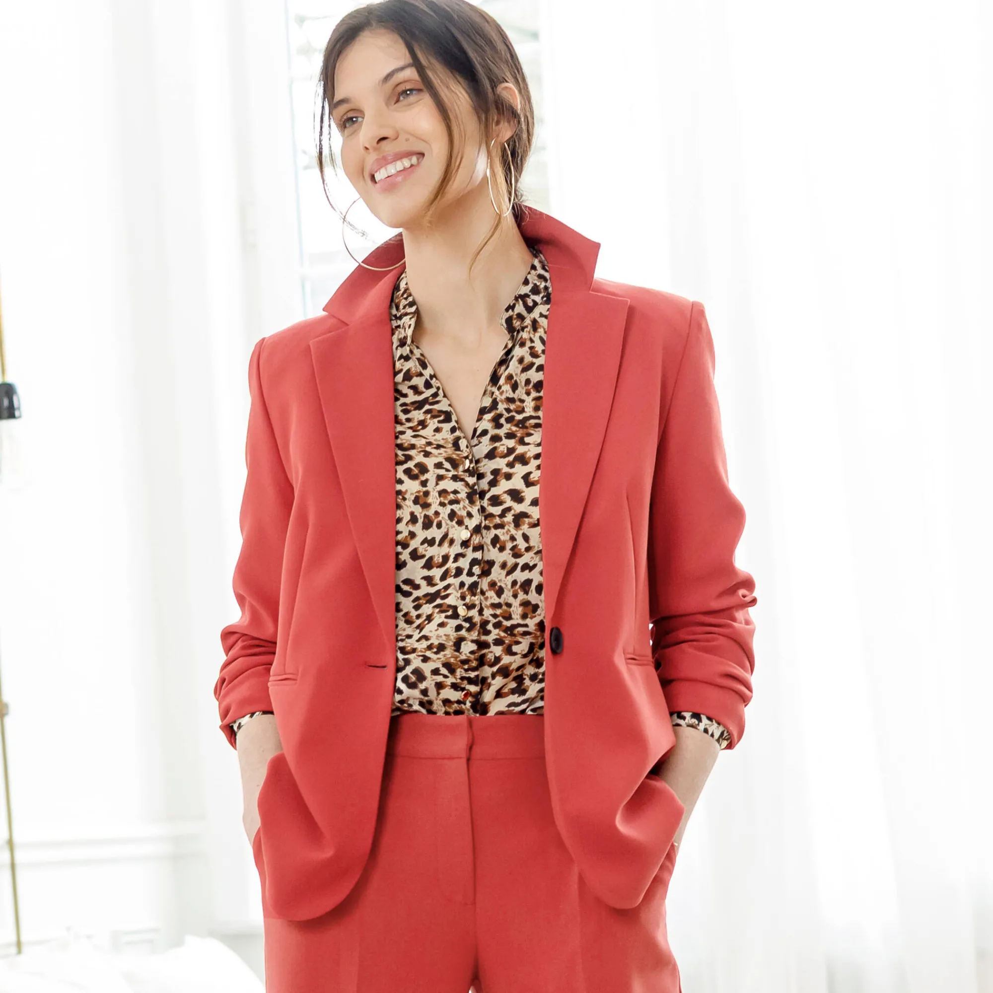 Jas En Mantel<Blancheporte Soepel blazerjasje, lange mouwen rood