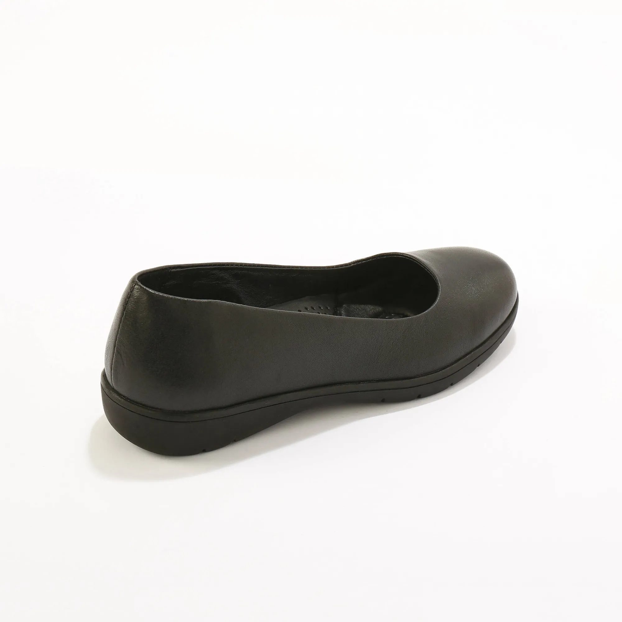 Ballerina's|Schoenen<Blancheporte Soepele ballerina's in glad leer met sleehak zwart